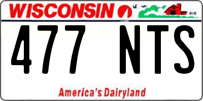 WI license plate 477NTS