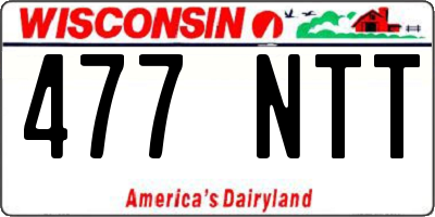 WI license plate 477NTT
