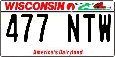 WI license plate 477NTW