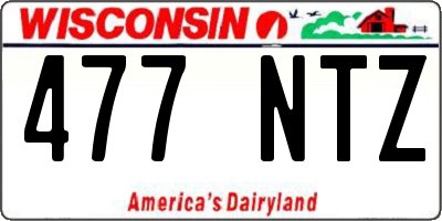 WI license plate 477NTZ