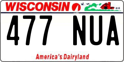 WI license plate 477NUA