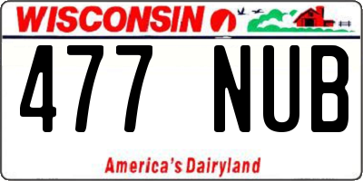 WI license plate 477NUB