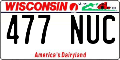 WI license plate 477NUC