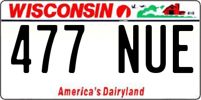 WI license plate 477NUE