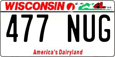 WI license plate 477NUG