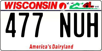 WI license plate 477NUH