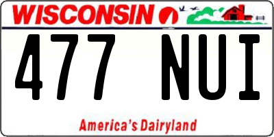 WI license plate 477NUI