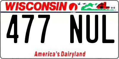 WI license plate 477NUL