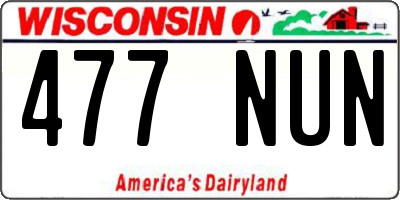 WI license plate 477NUN