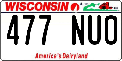 WI license plate 477NUO