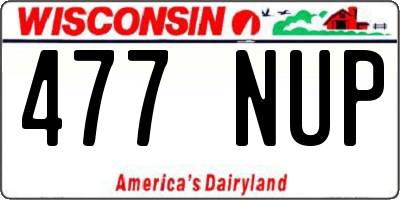 WI license plate 477NUP
