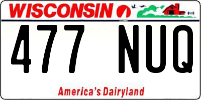 WI license plate 477NUQ
