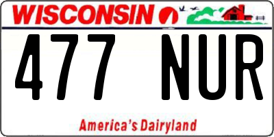 WI license plate 477NUR