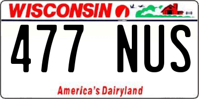 WI license plate 477NUS