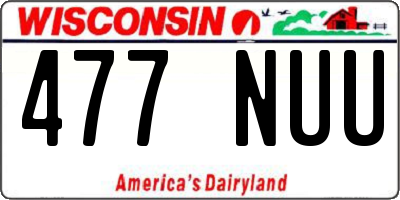WI license plate 477NUU