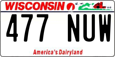 WI license plate 477NUW