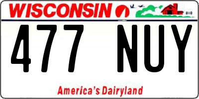 WI license plate 477NUY