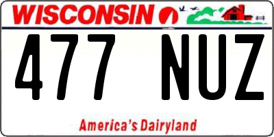 WI license plate 477NUZ