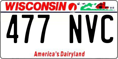 WI license plate 477NVC