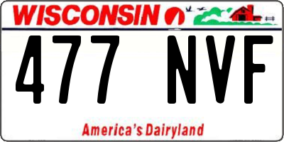 WI license plate 477NVF
