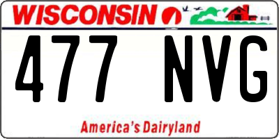 WI license plate 477NVG