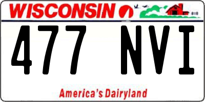 WI license plate 477NVI