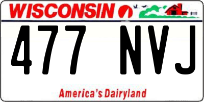 WI license plate 477NVJ
