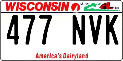 WI license plate 477NVK