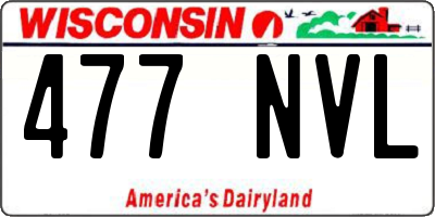 WI license plate 477NVL