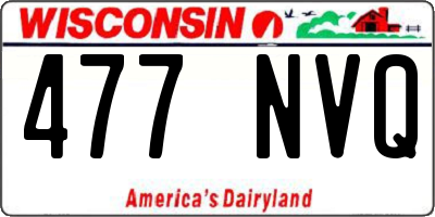 WI license plate 477NVQ