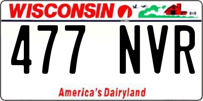 WI license plate 477NVR