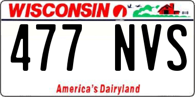 WI license plate 477NVS