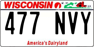 WI license plate 477NVY