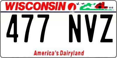 WI license plate 477NVZ