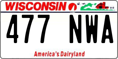 WI license plate 477NWA
