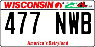 WI license plate 477NWB