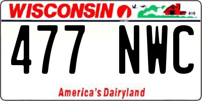WI license plate 477NWC