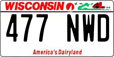 WI license plate 477NWD