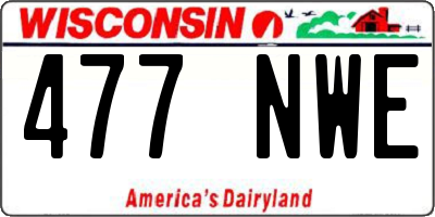 WI license plate 477NWE