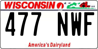 WI license plate 477NWF