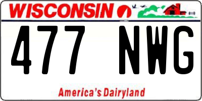 WI license plate 477NWG