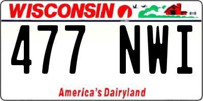 WI license plate 477NWI