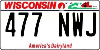 WI license plate 477NWJ