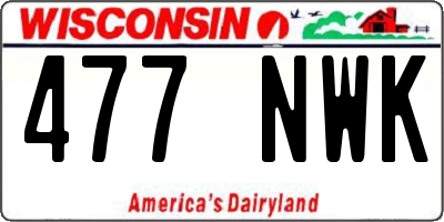 WI license plate 477NWK