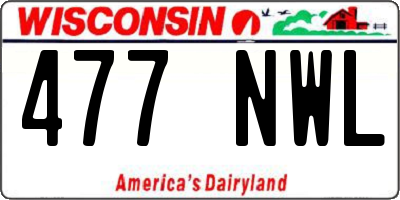 WI license plate 477NWL