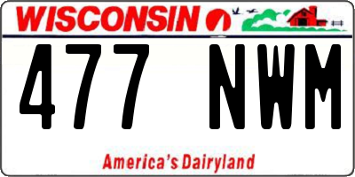 WI license plate 477NWM