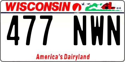 WI license plate 477NWN
