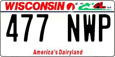 WI license plate 477NWP