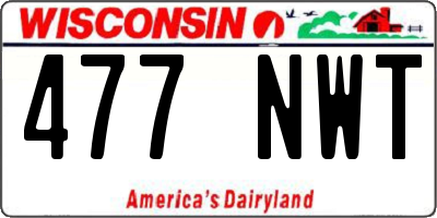 WI license plate 477NWT