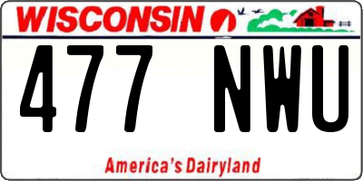 WI license plate 477NWU